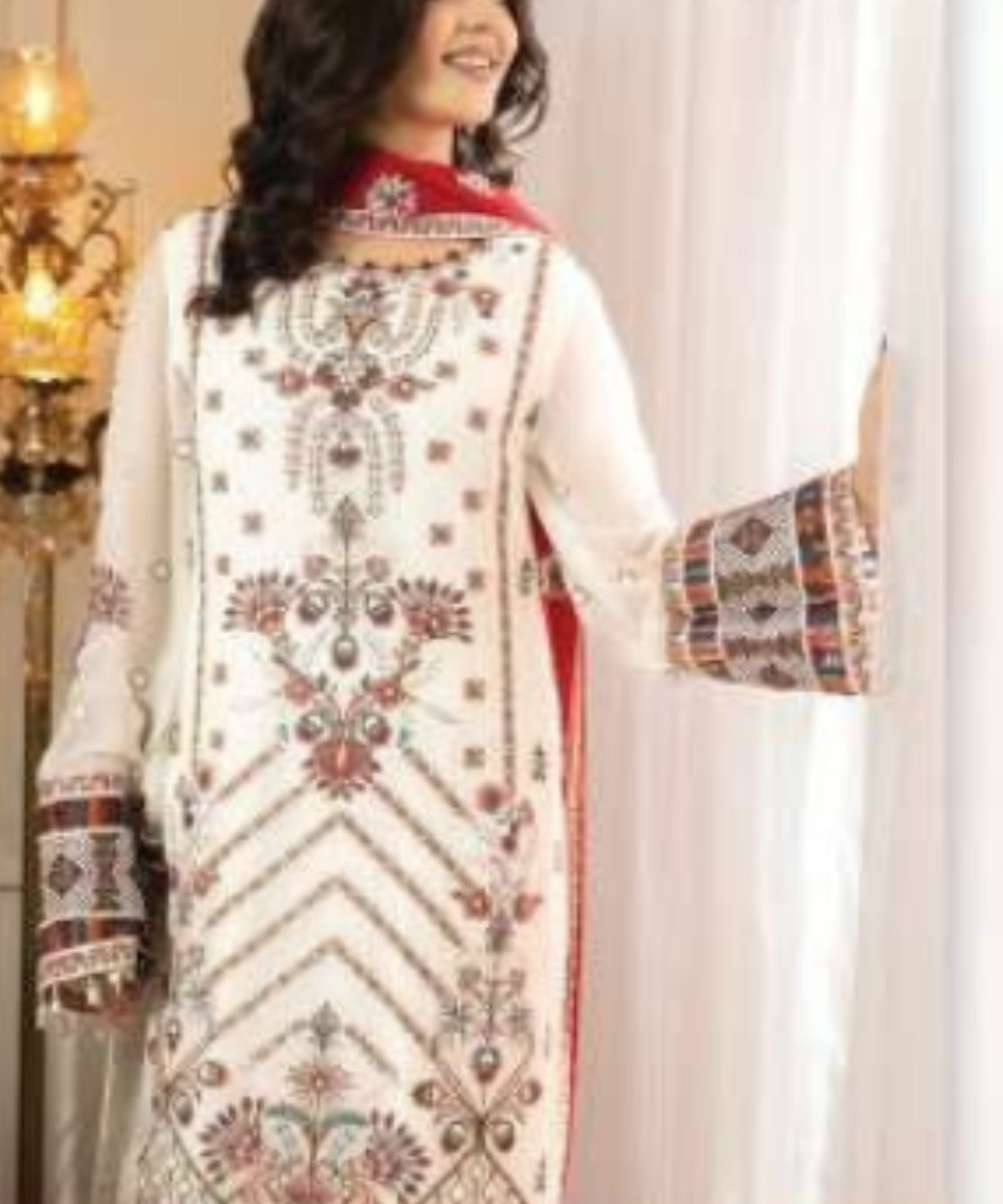 3-pc Embroidered Luxury Chiffon Collection- Embroidered Dress- Eid Collection - NBO61657 - Image 6