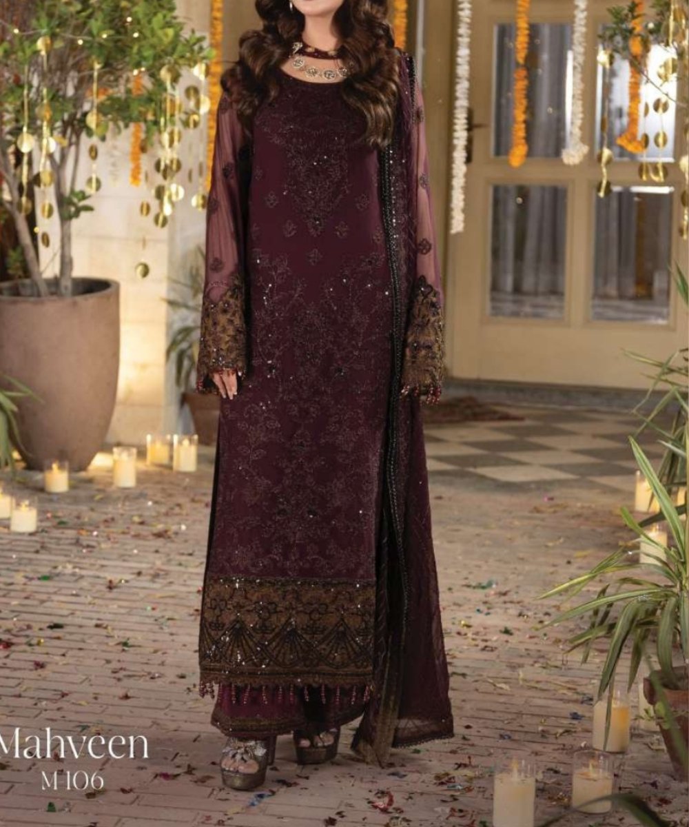 3-pc Embroidered Luxury Collection- Embroidered Dress- Eid Collection - NBO61658