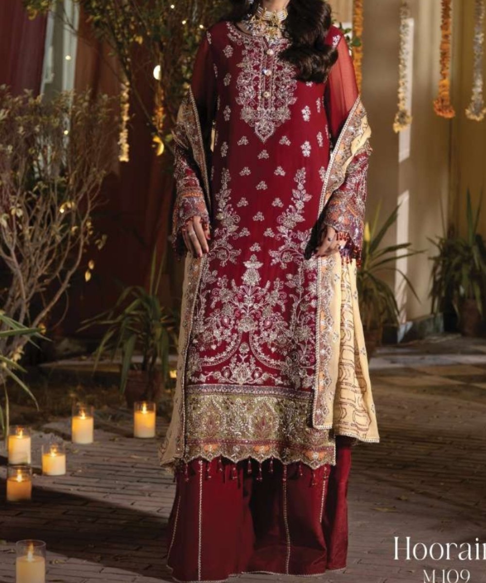 3-pc Embroidered Luxury Chiffon Collection- Embroidered Dress- Eid Collection - NBO61656