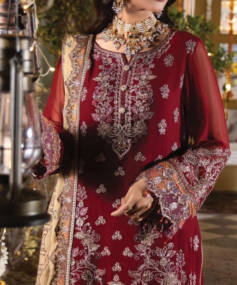 3-pc Embroidered Luxury Chiffon Collection- Embroidered Dress- Eid Collection - NBO61656 - Image 4