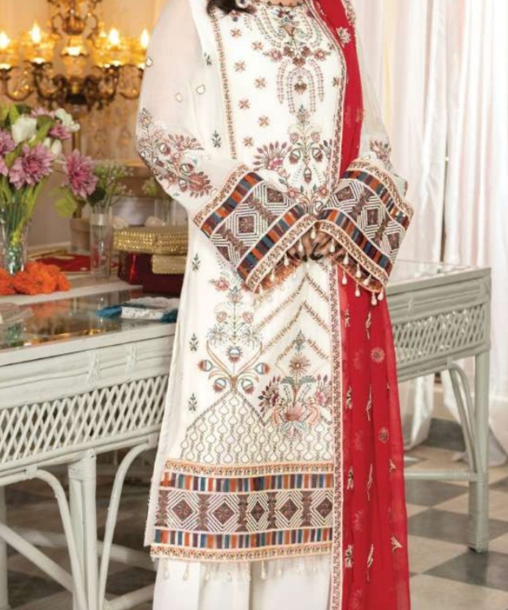 3-pc Embroidered Luxury Chiffon Collection- Embroidered Dress- Eid Collection - NBO61657 - Image 3