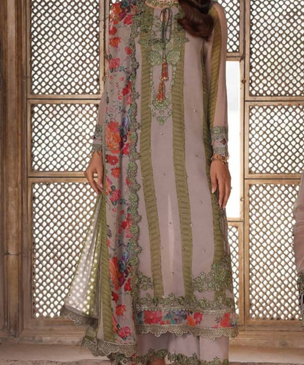 3-pc Embroidered Luxury Chiffon Collection- Embroidered Dress- Eid Collection - NBO61654