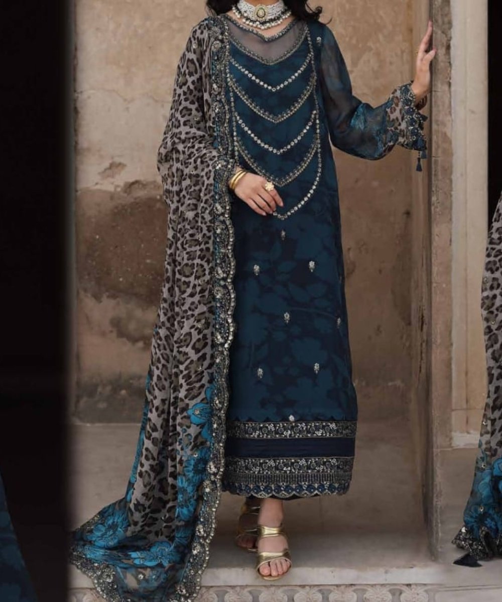 3-pc Embroidered Luxury Chiffon Collection- Embroidered Dress- Eid Collection - NBO61651