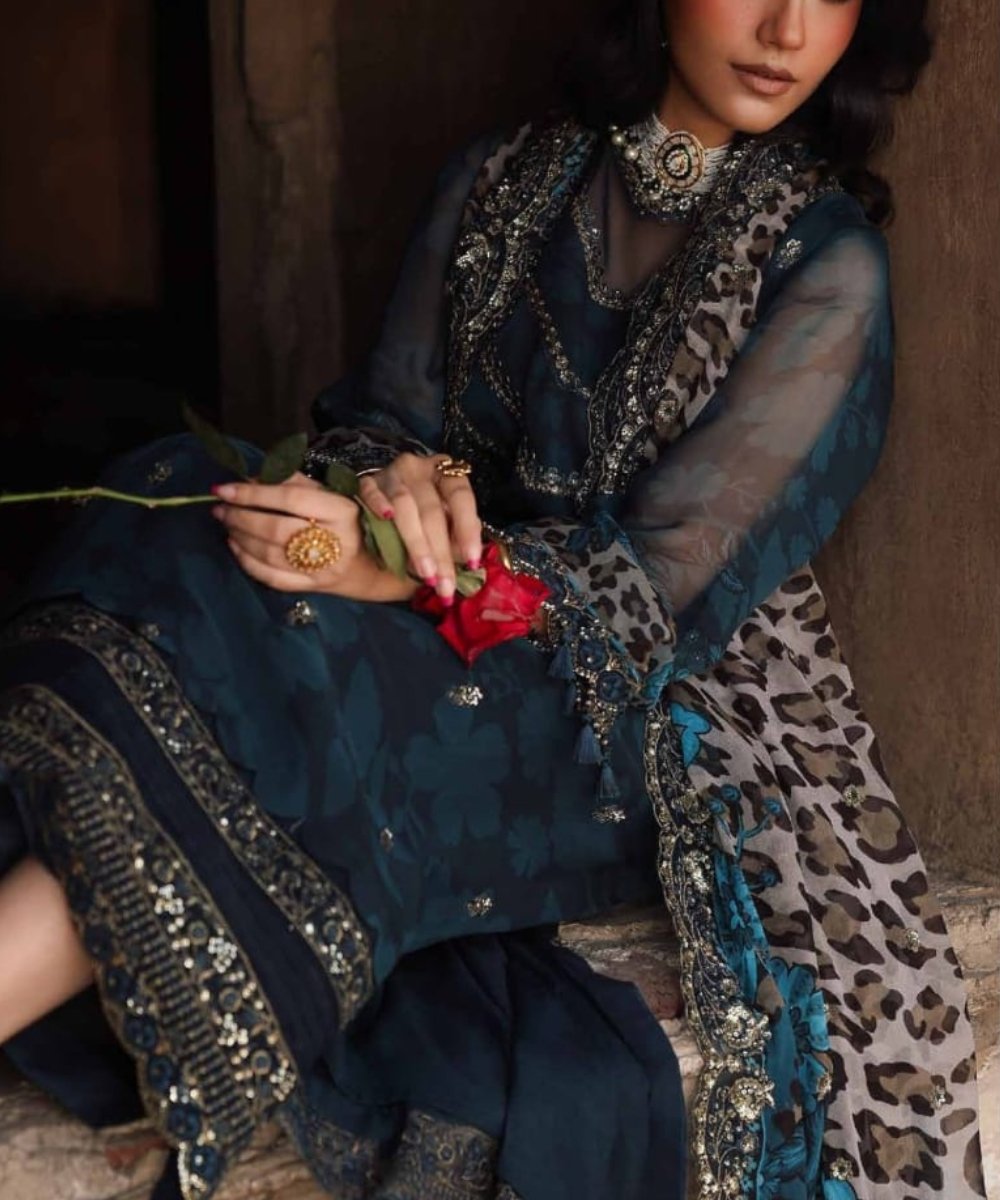 3-pc Embroidered Luxury Chiffon Collection- Embroidered Dress- Eid Collection - NBO61651 - Image 3